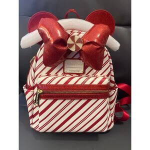 Disney Christmas candy cane Loungefly, backpack, limited edition, NWOT